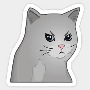 Moody Cat Middle Finger Sticker